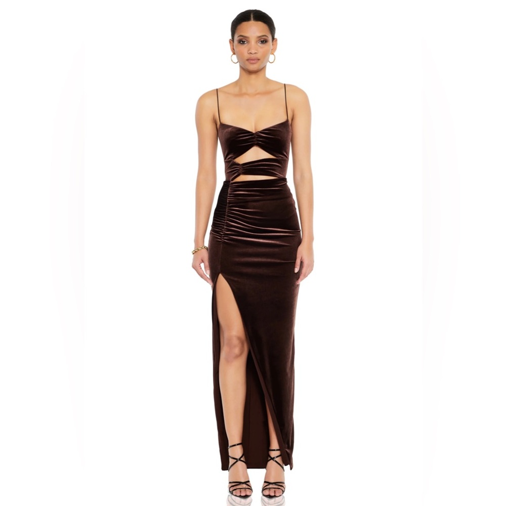 Nookie Chocolate Brown velvet Dress